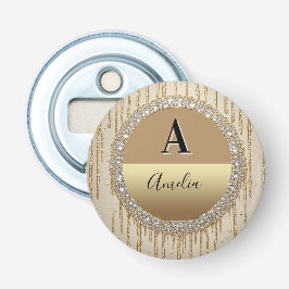 Op maat gemaakt gouden monogramcadeau voor bruilof button flesopener