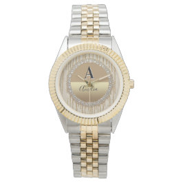 Op maat gemaakt gouden monogramcadeau voor bruilof horloge