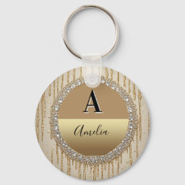 Op maat gemaakt gouden monogramcadeau voor bruilof sleutelhanger