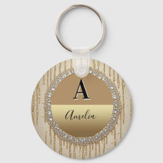 Op maat gemaakt gouden monogramcadeau voor bruilof sleutelhanger