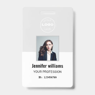 Op maat gemaakt grijs bedrijf personeel foto ID ba Badge