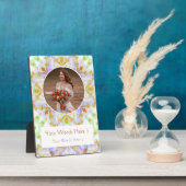 Op maat gemaakt groen bruin ster huwelijksgeschenk fotoplaat (Zijkant)