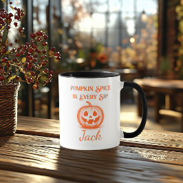 Op maat gemaakt Halloween - Oranje Pompoen Ontwer Mok