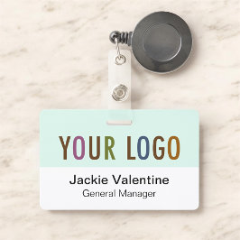 Op maat gemaakt hard plastic naamkaartje met intre badge