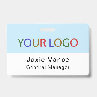 Op maat gemaakt hard plastic naamkaartje met metal badge