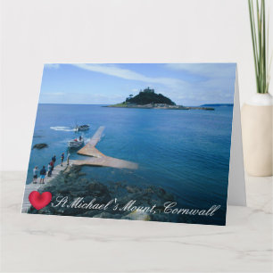 Op maat gemaakt hart St Michaels Mount Cornwall me Kaart