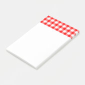 Op maat gemaakt helderrood geruit post-it® notes (Schuin)
