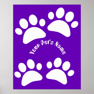 Op maat gemaakt hondenpootafdrukpatroon Persoonlij Poster