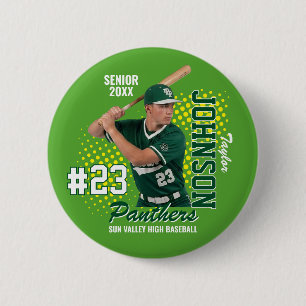 Op maat gemaakt honkbalteamfoto seniorenavond spor ronde button 5,7 cm