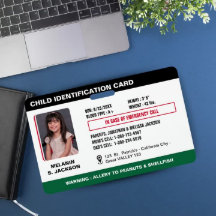 Op maat gemaakt identiteitsbadge met noodfoto voor
