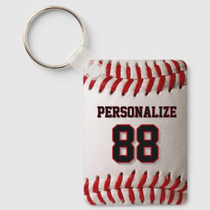Op maat gemaakt jerseynummer en naam baseballspele sleutelhanger
