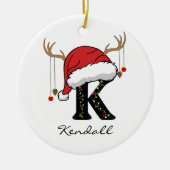 Op maat gemaakt kerstman monogram bulk ornament vo (Voorkant)