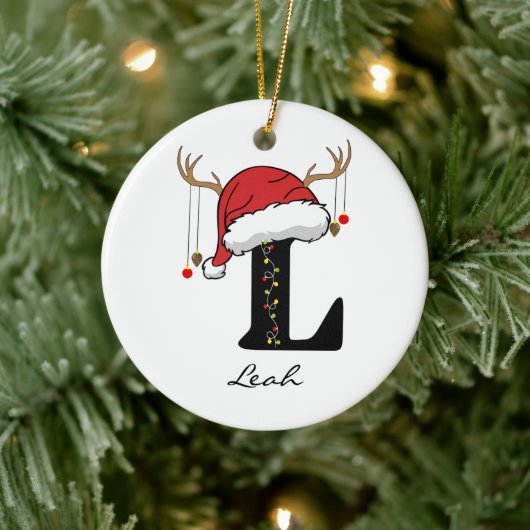 Op maat gemaakt Kerstman-monogram ornament voor vr (Boom)