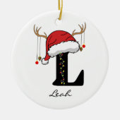 Op maat gemaakt Kerstman-monogram ornament voor vr (Voorkant)