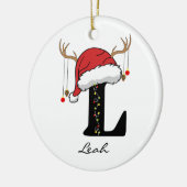 Op maat gemaakt Kerstman-monogram ornament voor vr (Links)
