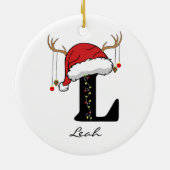 Op maat gemaakt Kerstman-monogram ornament voor vr (Achterkant)