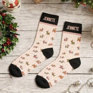 Op maat gemaakt Kerstmis Dasje Wienertje Patroon Sokken
