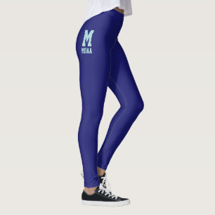 Op maat gemaakt Kerstmis Diep Middernacht Blauw Ij Leggings