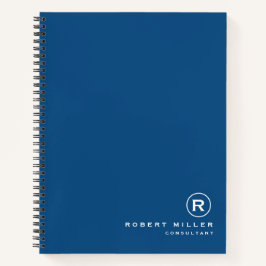 Op maat gemaakt klassiek blauw en wit monogram ini notitieboek