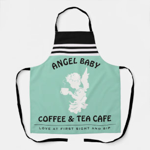 Op maat gemaakt koffie cherub engel cafe medewerke schort