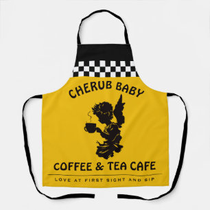 Op maat gemaakt koffie cherub engel cafe medewerke schort