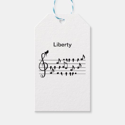 Op maat gemaakt lied vogel vioolsleutel kunst cadeaulabel (Voorkant)