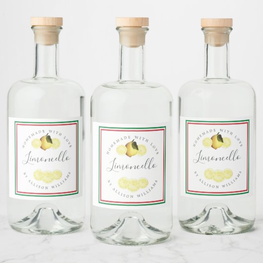Op Maat Gemaakt Limoncello Italiaanse Driekleurige Likeurfles Etiket (Flessen)