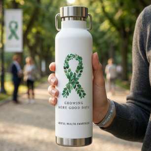 Op maat gemaakt lint met botanische afbeeldingen i waterfles