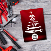 Op maat gemaakt logo aannemer kerstboom gereedscha