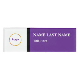 Op maat gemaakt logo Elegante stoffige blauw witte Naambadge