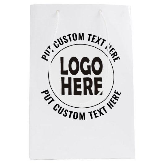 Op maat gemaakt logo en tekst zakelijk promotie medium cadeauzakje (Voorkant)