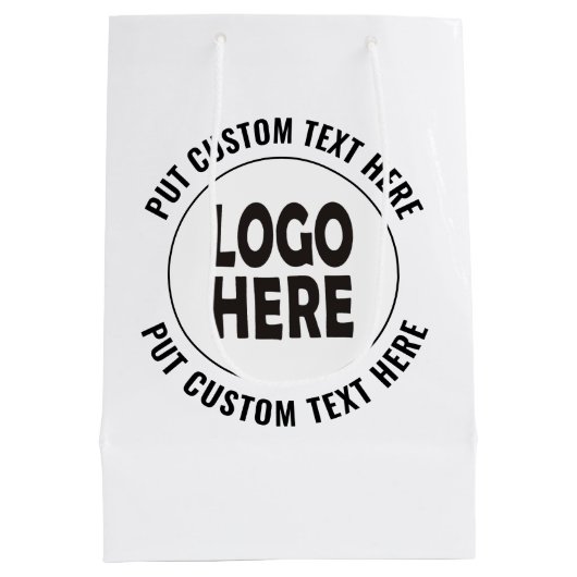 Op maat gemaakt logo en tekst zakelijk promotie medium cadeauzakje (Achterkant)