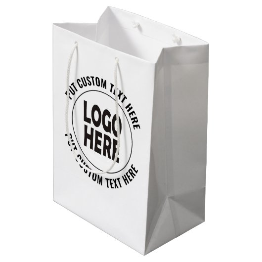 Op maat gemaakt logo en tekst zakelijk promotie medium cadeauzakje (Achterkant Gekanteld)