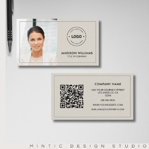 Op maat gemaakt logo foto QR-code visitekaartje