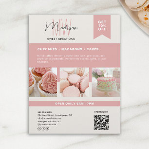 Op maat gemaakt logo met monogram bakkerij flyer