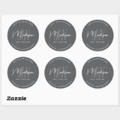 Op maat gemaakt logo met monogram grijs bakkerij s ronde sticker (Vel)