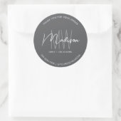 Op maat gemaakt logo met monogram grijs bakkerij s ronde sticker (Tas)