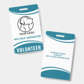Op maat gemaakt logo naam professioneel vrijwillig badge (Voor- en achterkant)