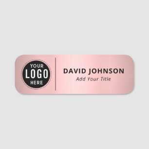 Op maat gemaakt logo namaak rose gold metaal kleur naamplaatje