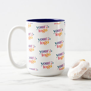 Op maat gemaakt logo patroon personeelsmok tweekleurige koffiemok