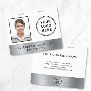 Op maat gemaakt logo personeelsfoto ID zilver Badge