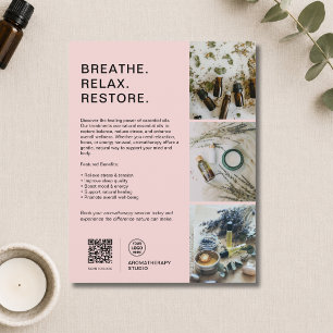 Op maat gemaakt logo Roze Aromatherapie Sfeer Bedr Flyer