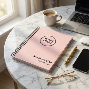 Op maat gemaakt logo Roze Professionele bedrijfsjo Notitieboek