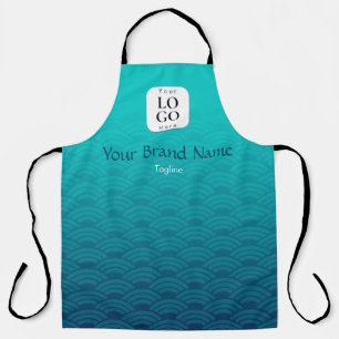 Op maat gemaakt logo turquoise blauwe Japanse golf Schort