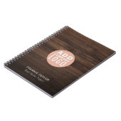 Op maat gemaakt logo vastgoedmakelaar houten uitst notitieboek (Linkerzijde)