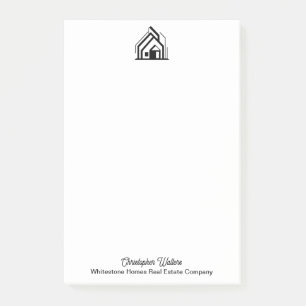 Op maat gemaakt logo voor makelaar van vastgoedbed post-it® notes