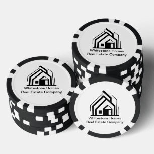 Op maat gemaakt makelaar logo voor vastgoedbedrijf poker chips
