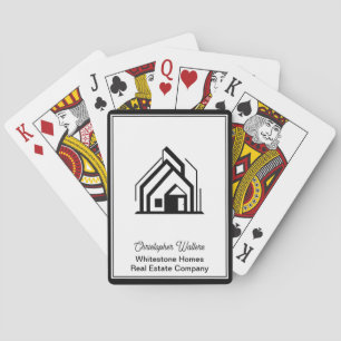 Op maat gemaakt makelaar logo voor vastgoedbedrijf pokerkaarten