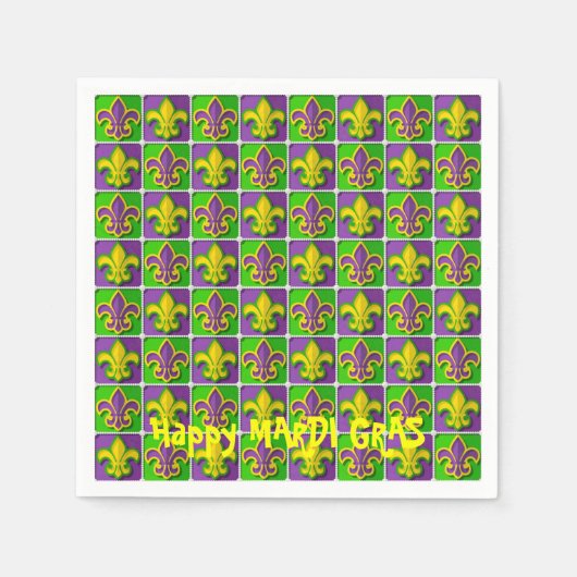 Op maat gemaakt marDI GRAS Fleur de Lis Disposable Servet (Voorkant)