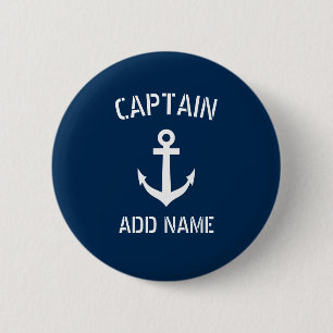 Op maat gemaakt marineblauw nautisch anker boot ka ronde button 5,7 cm